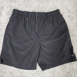 Speedo Swim Trunks Mens XXL 2XL Black Gray‎ Lined Pockets Beach Surf 36Wx7L